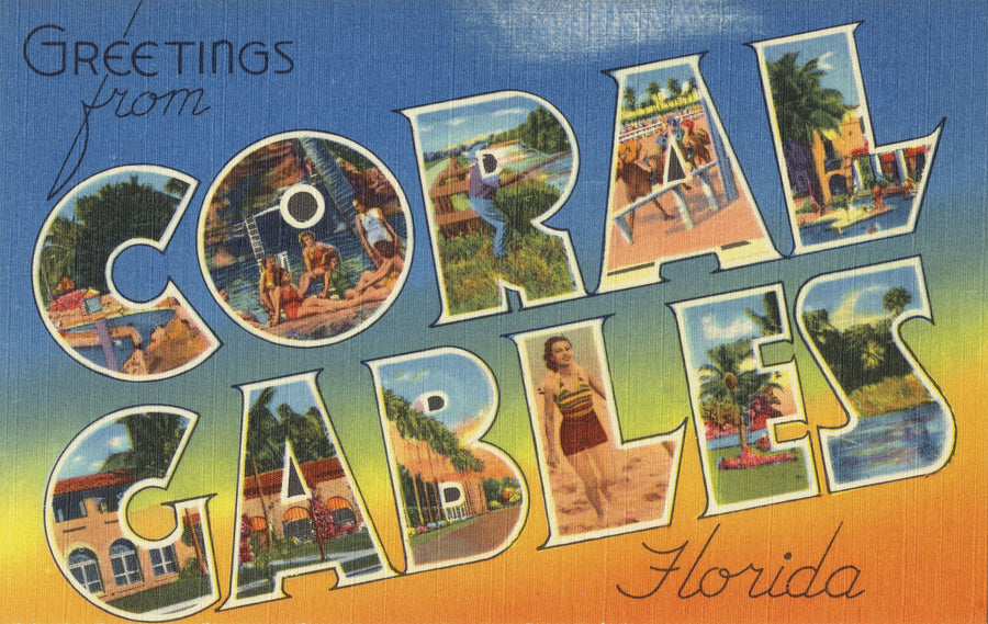 Greetings From Coral Gables Mural Wallpaper