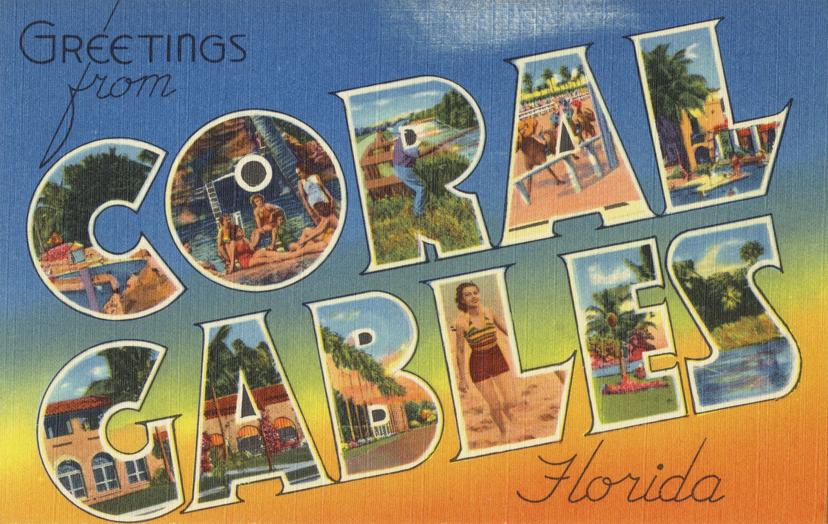 Greetings From Coral Gables Mural Wallpaper - pure wallpaper artwork