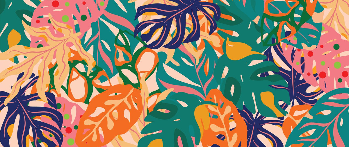 Contoured Monstera Mural Wallpaper - pure wallpaper artwork