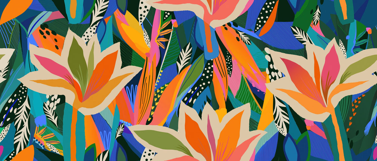 Bold Bloom Mural Wallpaper - pure wallpaper artwork