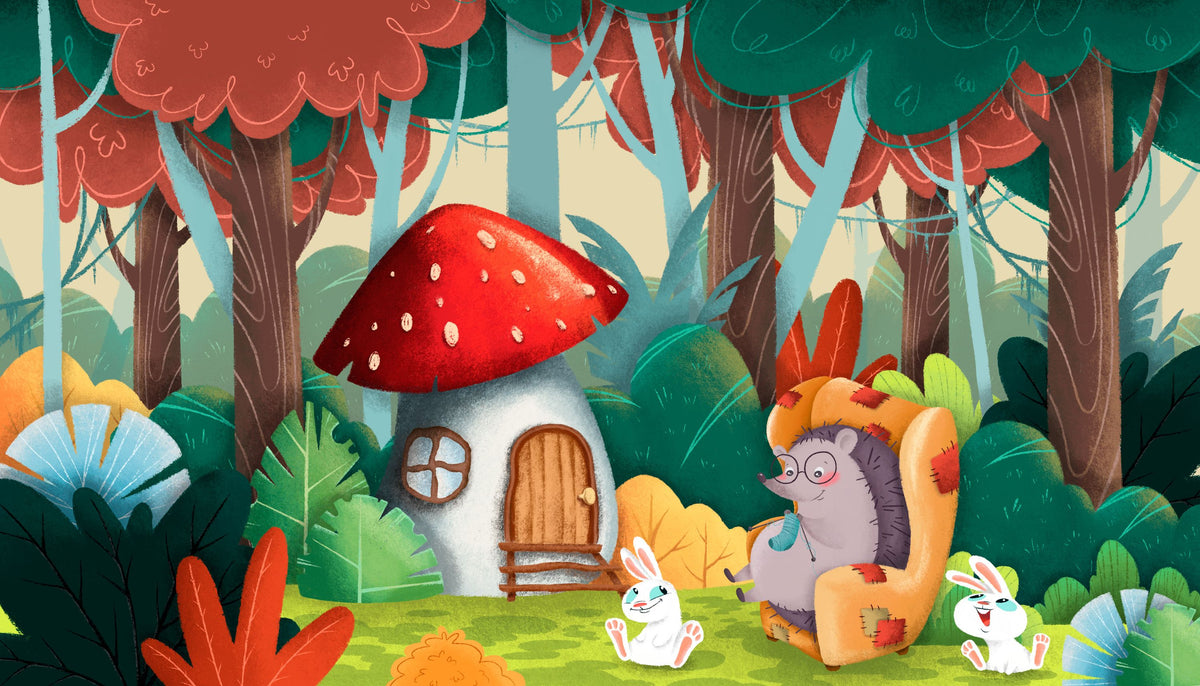 Grandma Hedgehog's House Mural Wallpaper - pure wallpaper artwork