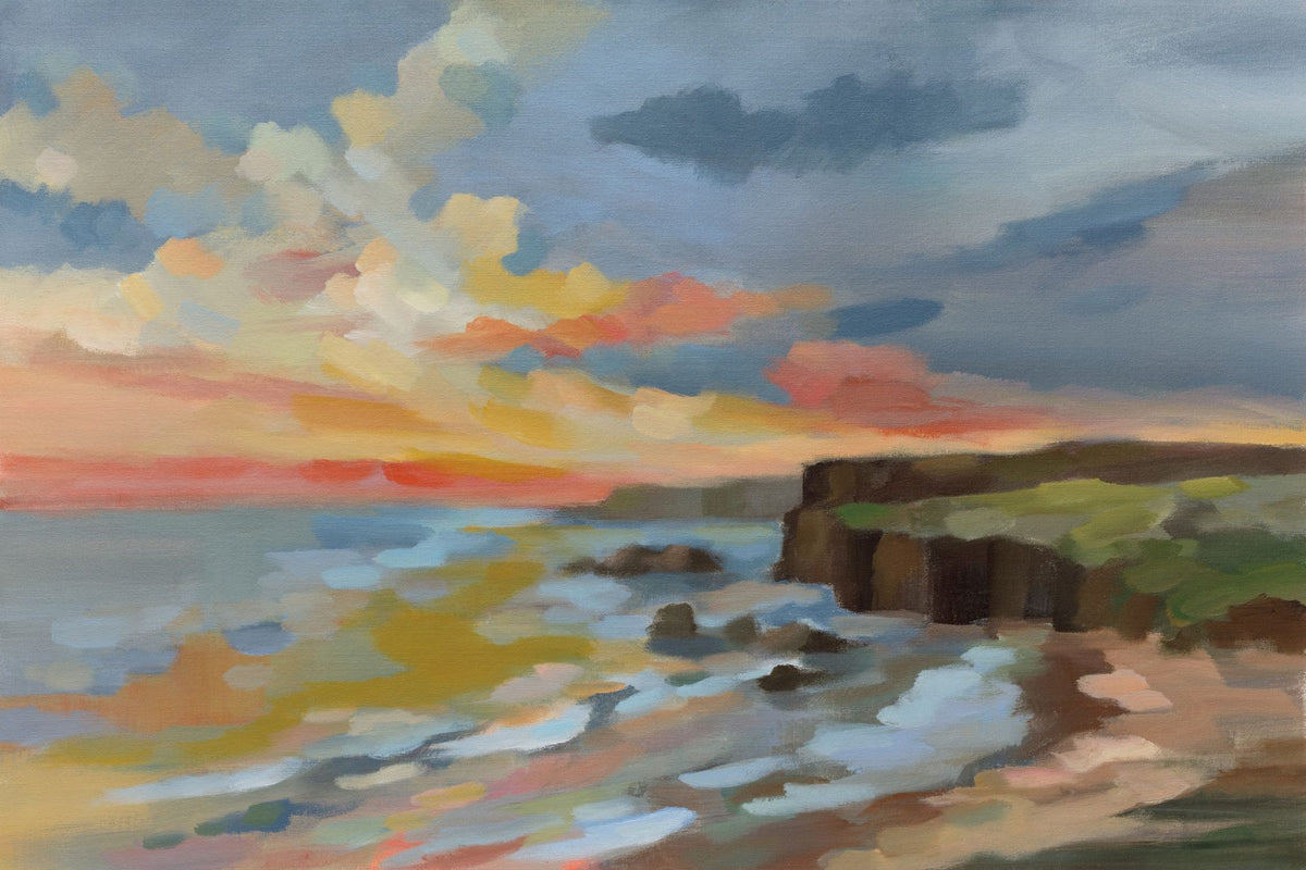 Pacific Coast Sunset Mural Wallpaper - pure wallpaper artwork