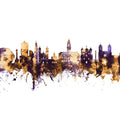 Porto Portugal Skyline Purple & Gold Mural Wallpaper - pure wallpaper artwork