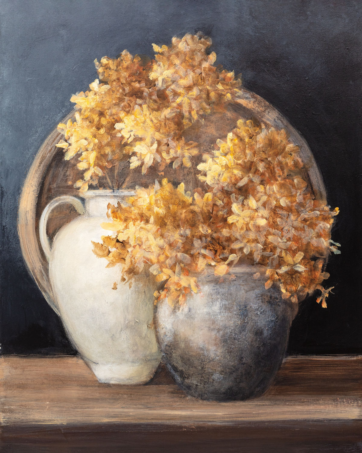 Golden Hydrangeas II Mural Wallpaper - pure wallpaper artwork