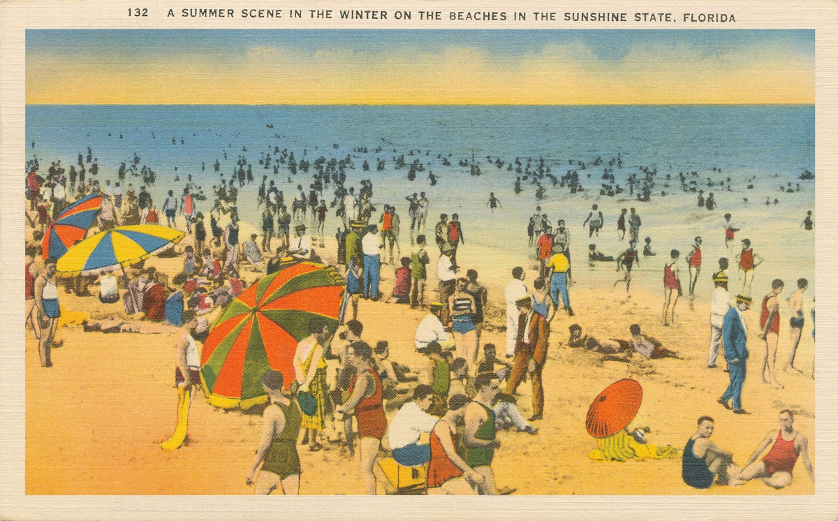 Winter Beach Postcard Mural Wallpaper - pure wallpaper artwork
