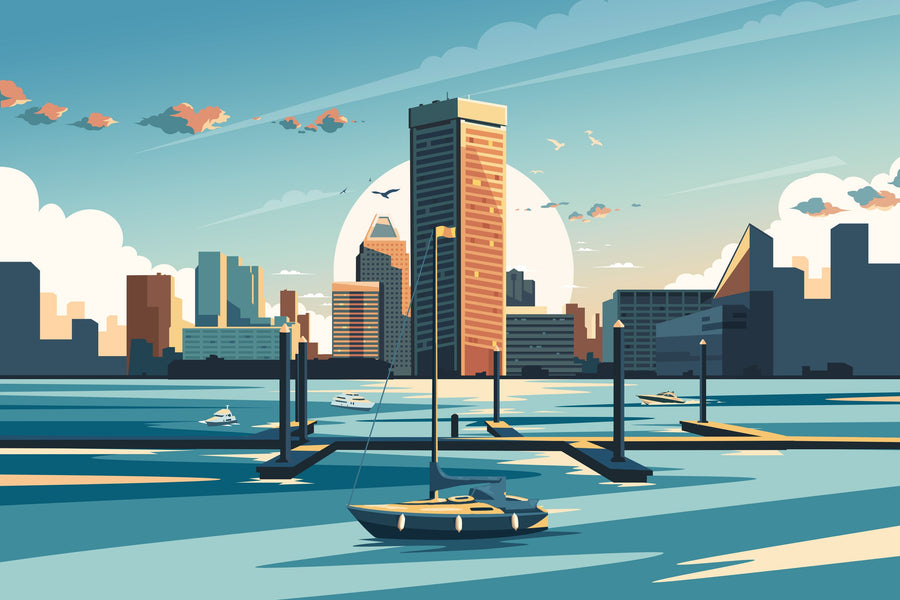 Travel Baltimore Mural Wallpaper