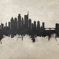 Philadelphia Skyline Concrete Mural Wallpaper - pure wallpaper artwork