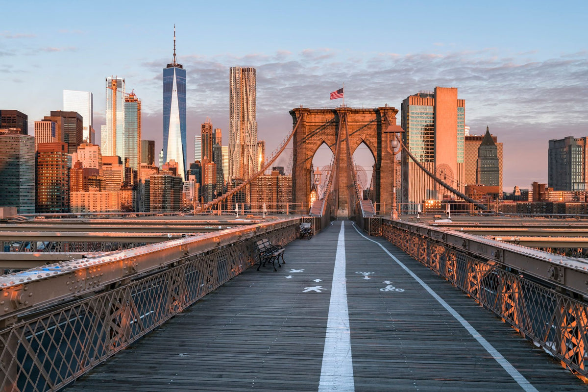 Brooklyn Bridge At Sunrise Mural Wallpaper - pure wallpaper artwork
