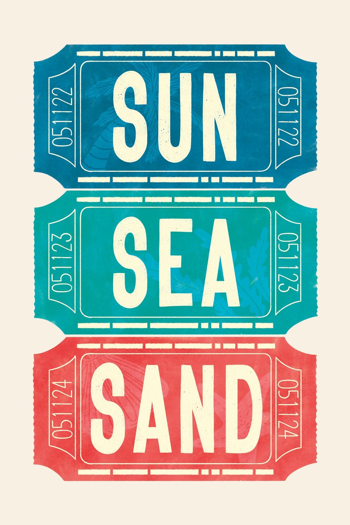 Ticket Stubs Beach Mural Wallpaper - pure wallpaper artwork