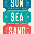 Ticket Stubs Beach Mural Wallpaper - pure wallpaper artwork