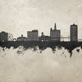 Davenport Iowa Skyline Concrete Mural Wallpaper - pure wallpaper artwork