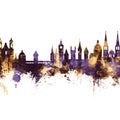 Lucerne Switzerland Luzern Skyline Purple & Gold Mural Wallpaper - pure wallpaper artwork