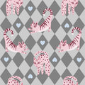 Harlequin Kittens, Blush Mural Wallpaper - pure wallpaper artwork