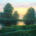 Riverside Twilight Mural Wallpaper - Edition 3 - pure wallpaper artwork