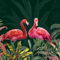 Shy Flamingos Dark Mural Wallpaper - pure wallpaper artwork