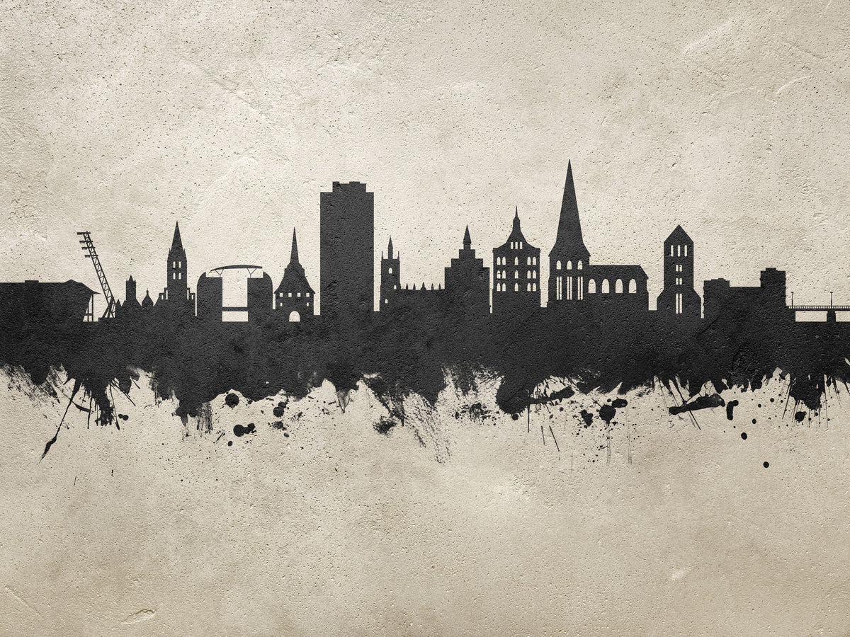 Rostock Germnay Skyline Concrete Mural Wallpaper - pure wallpaper artwork