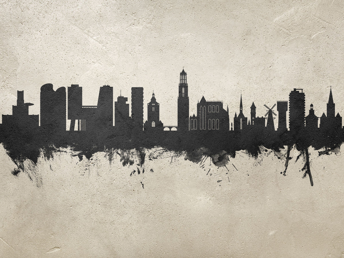 Utrecht the Netherlands Skyline Concrete Mural Wallpaper - pure wallpaper artwork