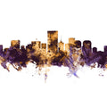 Richmond Virginia Skyline Purple & Gold Mural Wallpaper - pure wallpaper artwork
