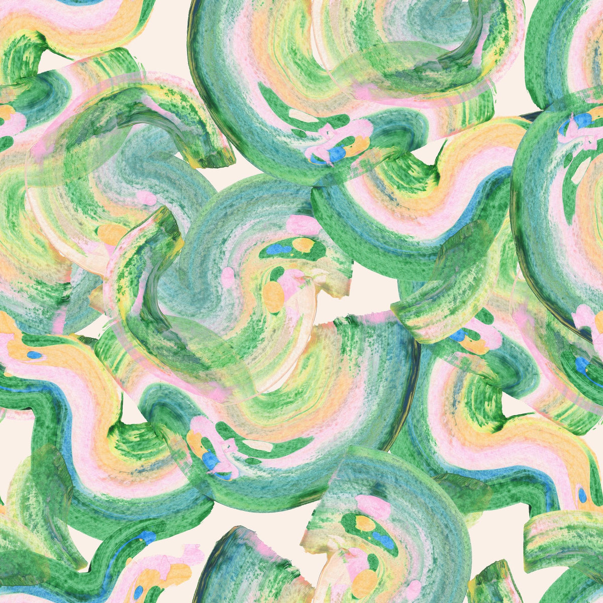 Rainbow Twirls Mural Wallpaper - pure wallpaper artwork