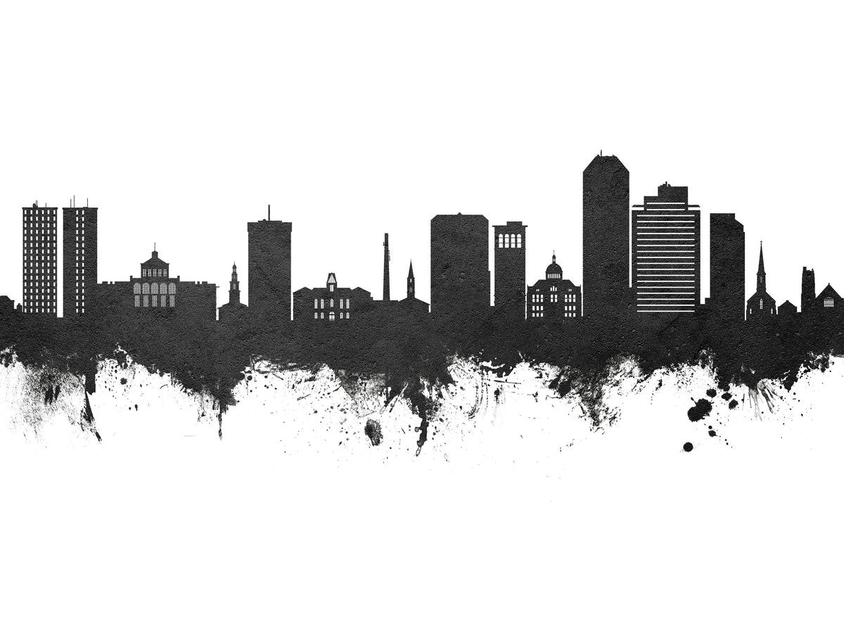 Lexington Kentucky Skyline Black & White Mural Wallpaper - pure wallpaper artwork