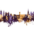Dijon France Skyline Purple & Gold Mural Wallpaper - pure wallpaper artwork