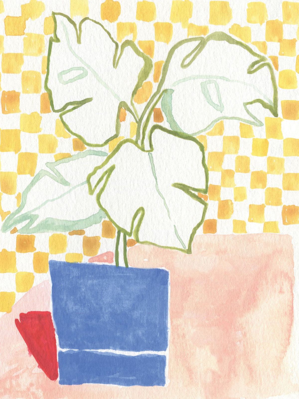 Happy Houseplant Mural Wallpaper - pure wallpaper artwork