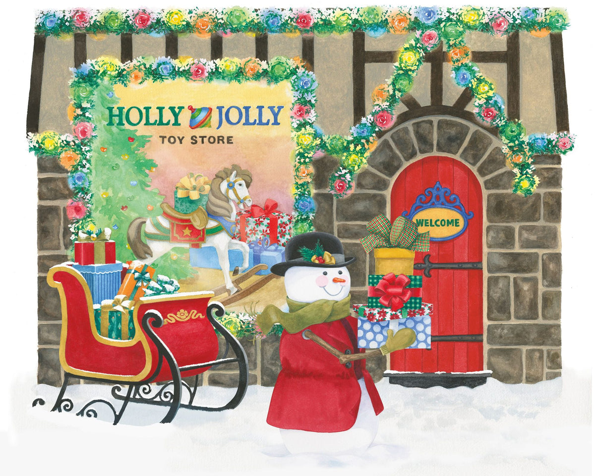 Main Street Christmas IV Mural Wallpaper - pure wallpaper artwork