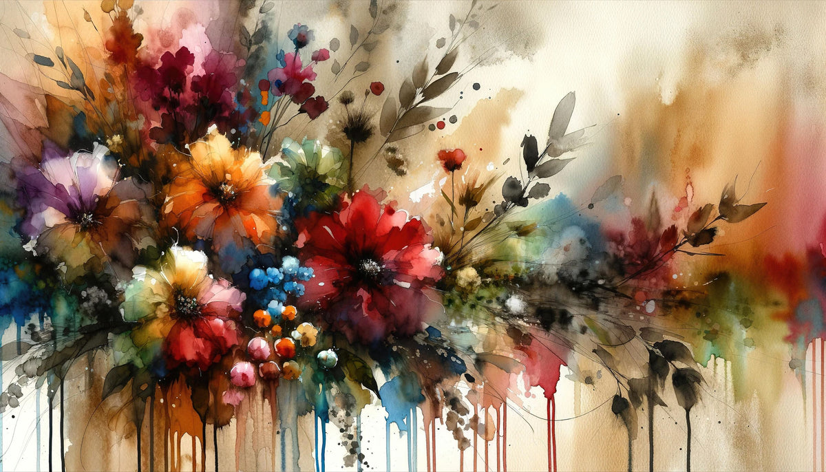 Ethereal Floral Symphony Mural Wallpaper - pure wallpaper artwork