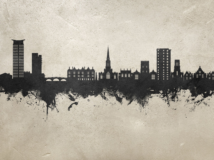 Bedford England Skyline Concrete Mural Wallpaper