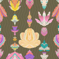 Marble Flowers, Khaki Mural Wallpaper - pure wallpaper artwork