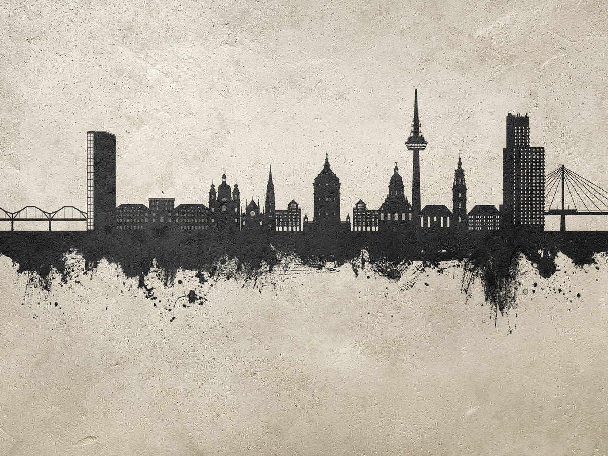 Mannheim Germany Skyline Concrete Mural Wallpaper - pure wallpaper artwork