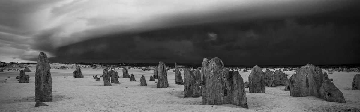 Storm Clouds and Rocks BW Mural Wallpaper - pure wallpaper artwork