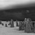Storm Clouds and Rocks BW Mural Wallpaper - pure wallpaper artwork