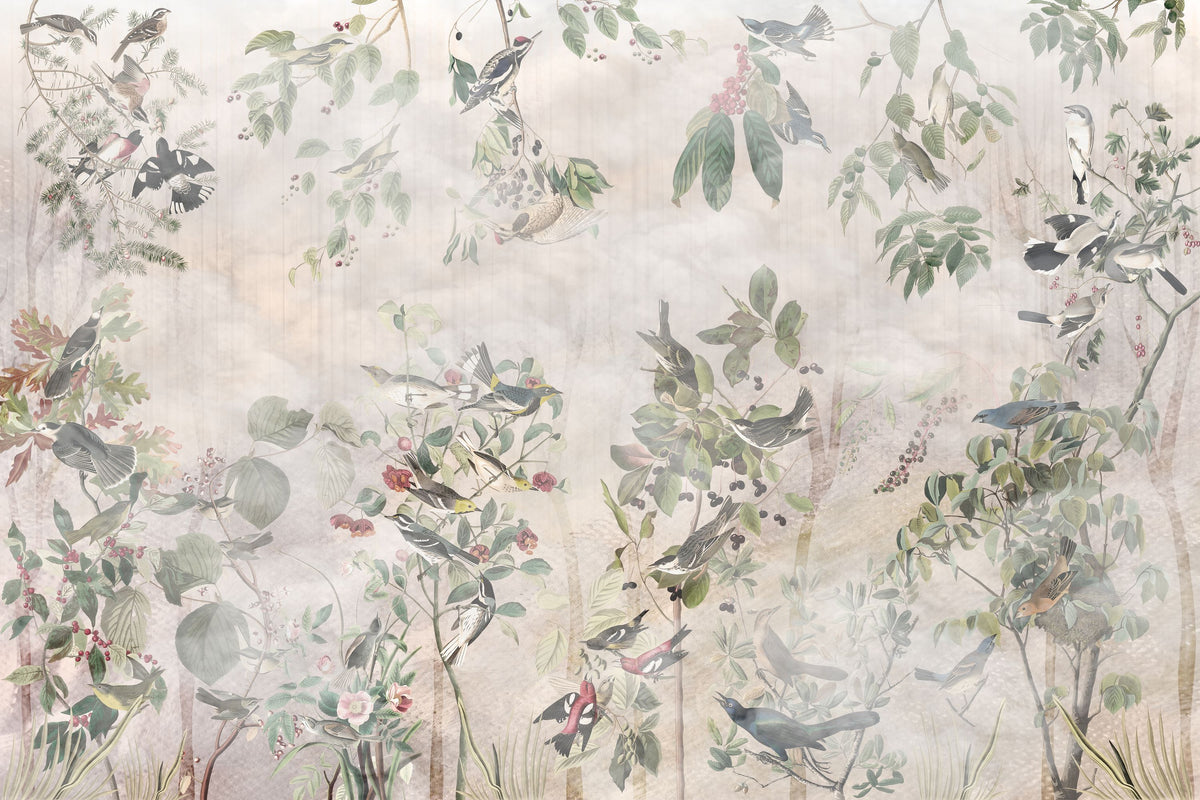 Forest Mist Mural Wallpaper - pure wallpaper artwork