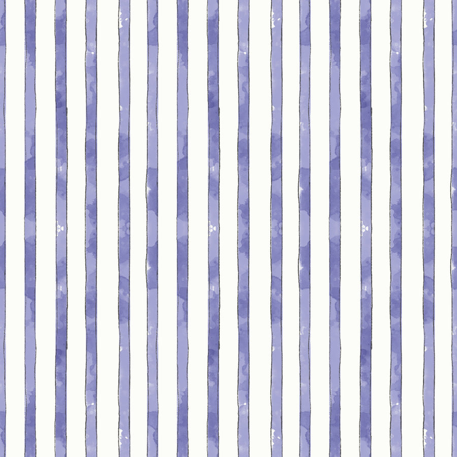 Botanical Blue Lines Mural Wallpaper