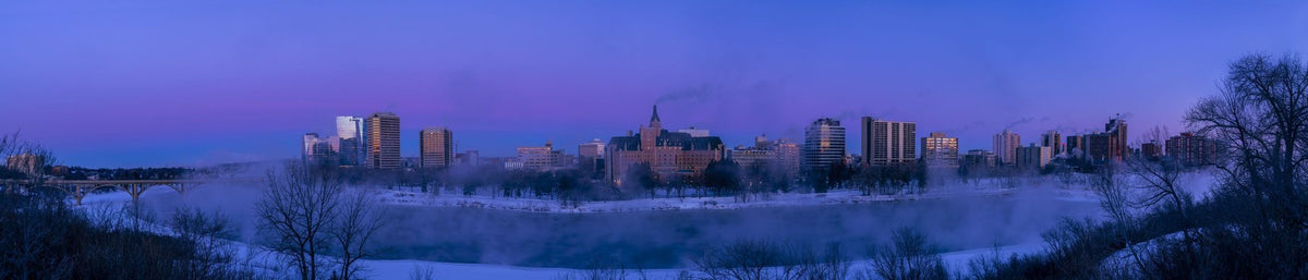 Saskatoon Skyline in Winter Mural Wallpaper - pure wallpaper artwork