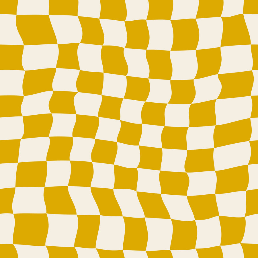 Warped Checkerboard, Sunflower Mural Wallpaper