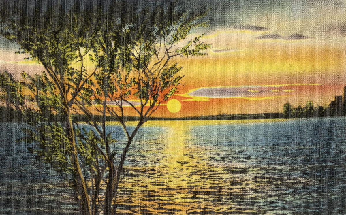 Greetings From Lake Sunset Mural Wallpaper - pure wallpaper artwork