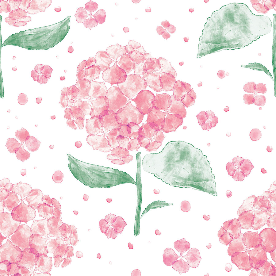Hydrangea in the Air, Pink Mural Wallpaper