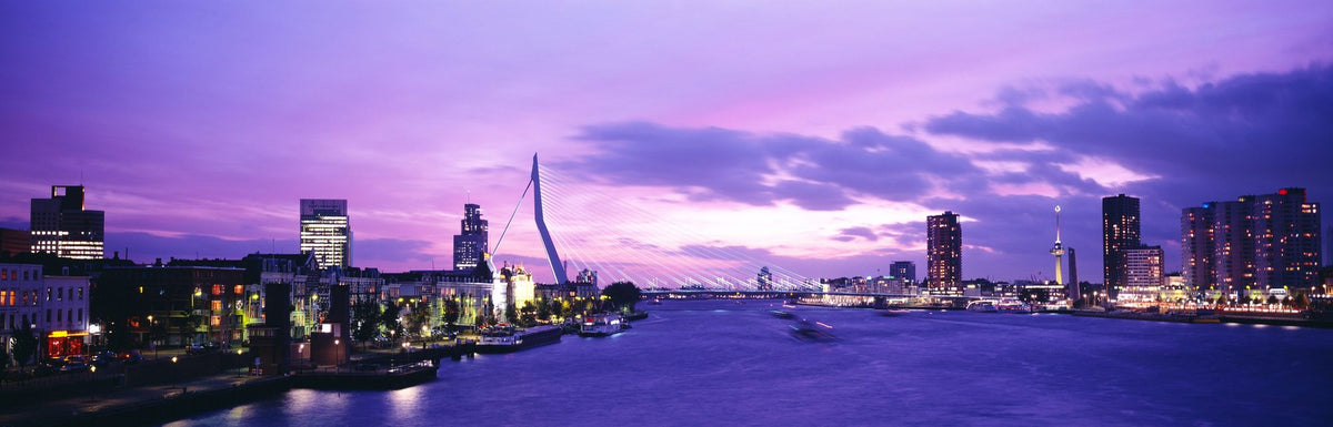 Urban Twilight Bridge Mural Wallpaper - pure wallpaper artwork