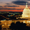 Capitol Twilight Red Mural Wallpaper - pure wallpaper artwork