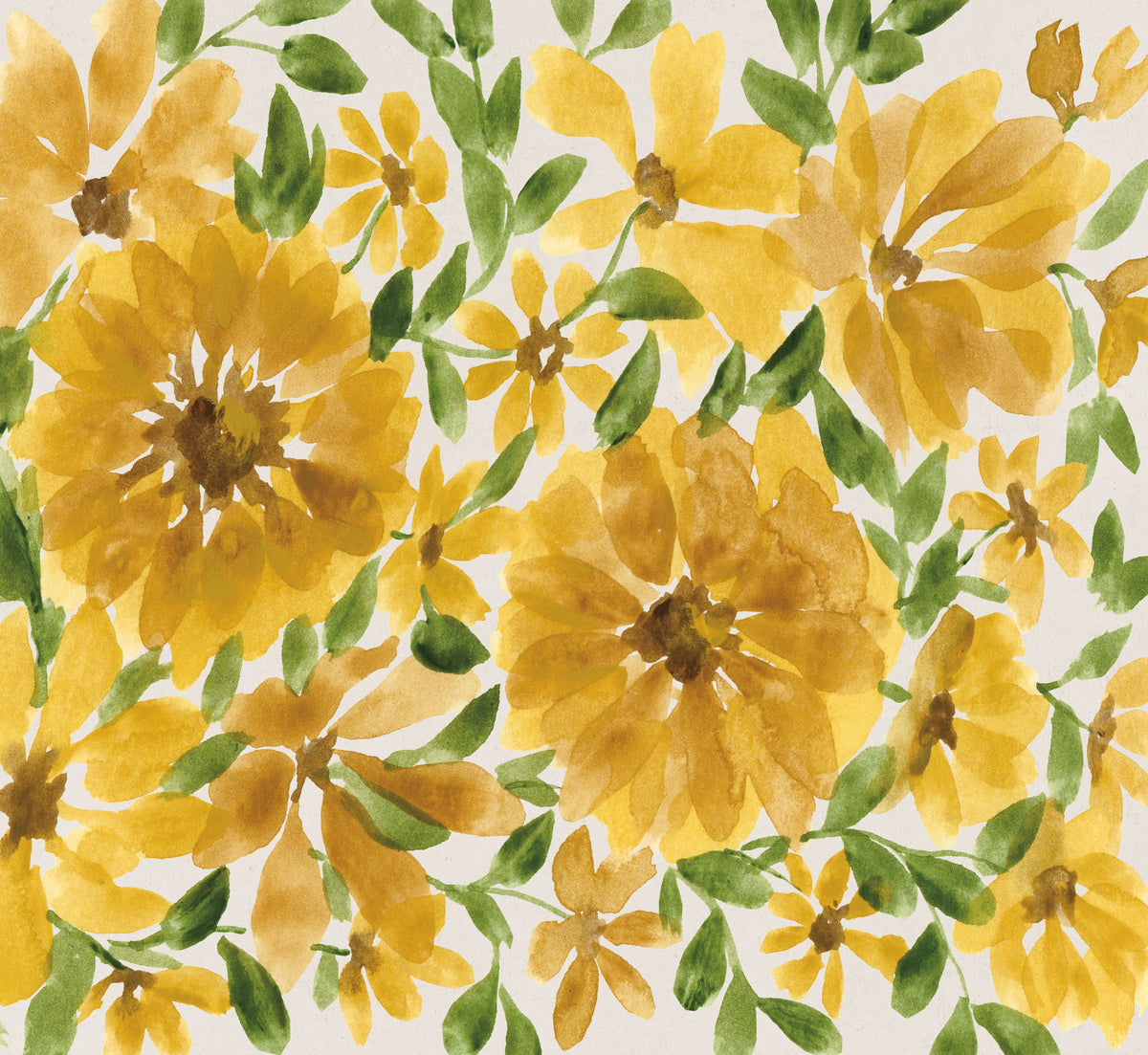 Sunflower Blooms Mural Wallpaper - pure wallpaper artwork