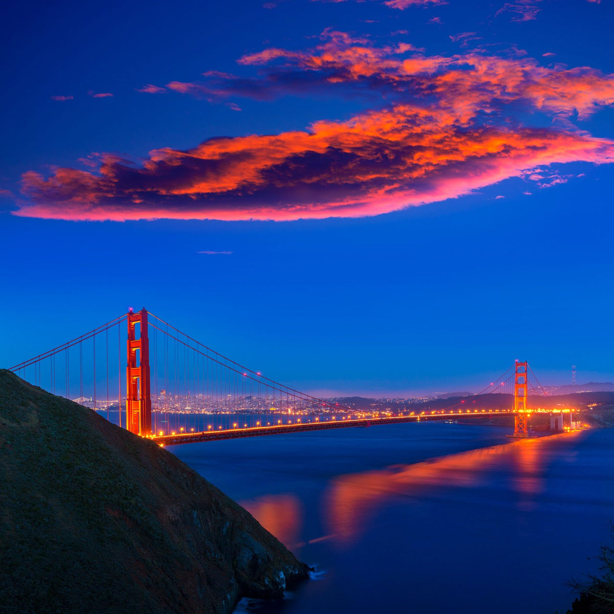 Golden Gate Sunset I Mural Wallpaper - pure wallpaper artwork
