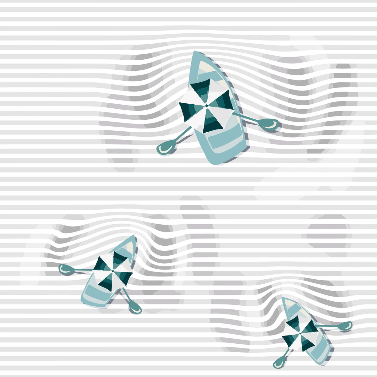 Lazy Paddle, Gray Mural Wallpaper - pure wallpaper artwork