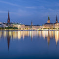 Twilight Reflections Mural Wallpaper - Blue Tone - pure wallpaper artwork