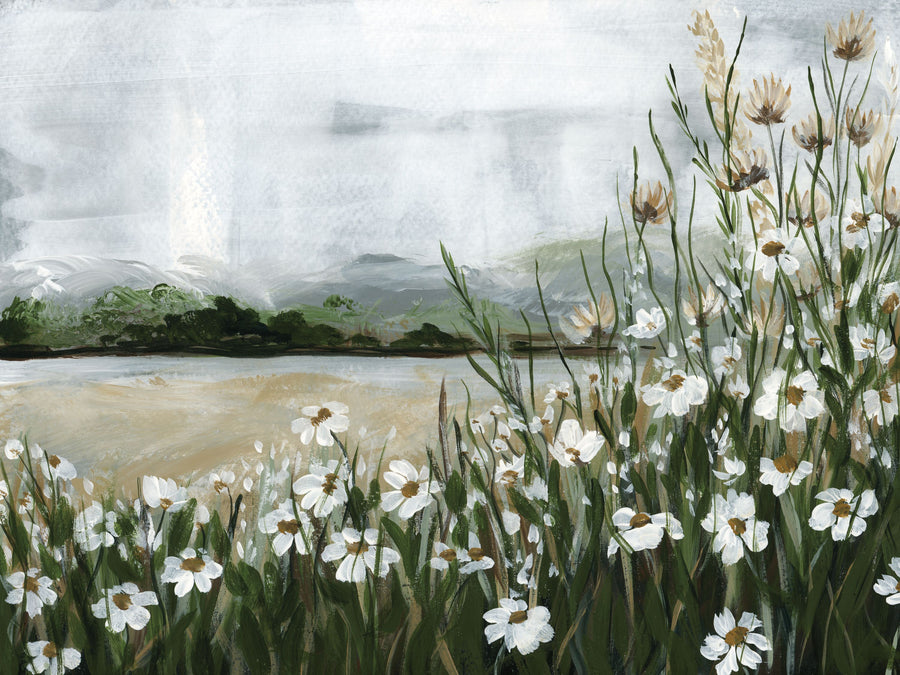 Wildflowers Among the Landscape Mural Wallpaper
