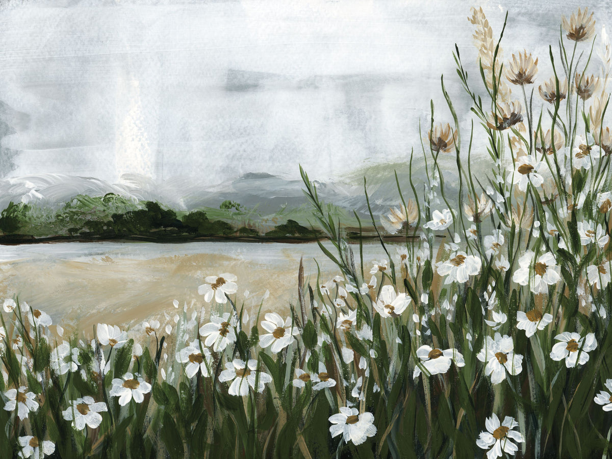 Wildflowers Among the Landscape Mural Wallpaper - pure wallpaper artwork