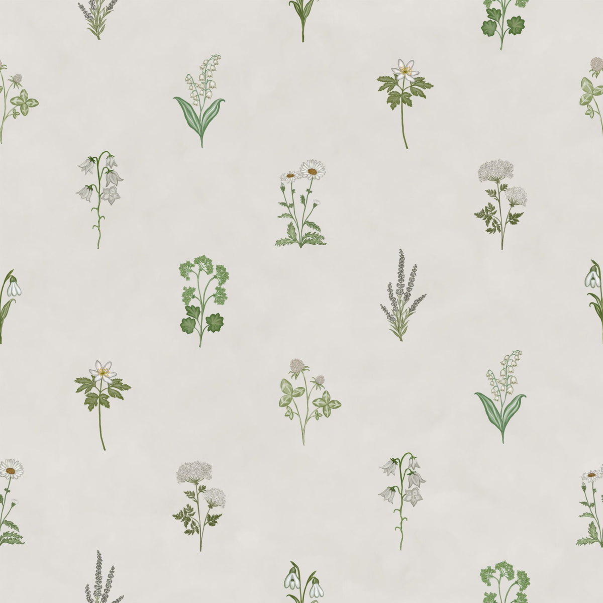 Nordic Flora Ivory, Cloud Mural Wallpaper - pure wallpaper artwork