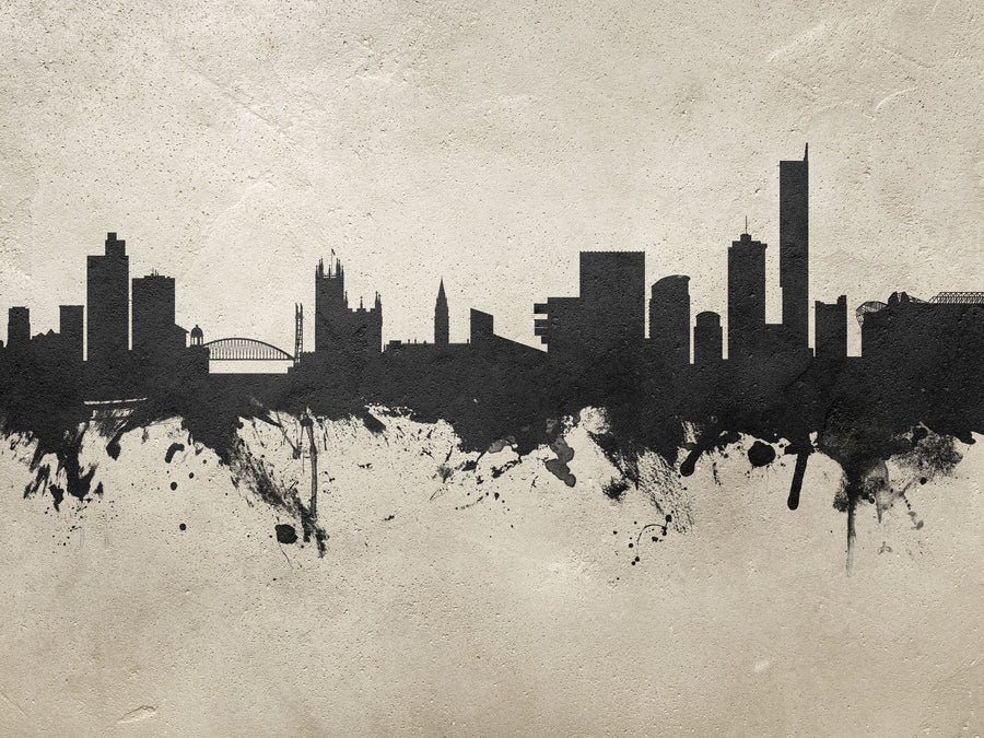Manchester England Skyline Concrete Mural Wallpaper