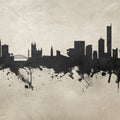 Manchester England Skyline Concrete Mural Wallpaper - pure wallpaper artwork